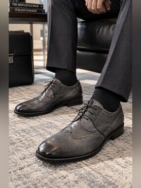 Luca Sepe Made in Italy Leather Derby Dress Shoes Men’s EU 42